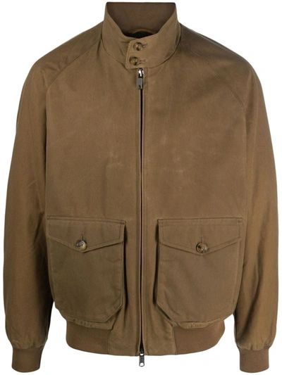 Baracuta High-neck Cotton Jacket In Beige