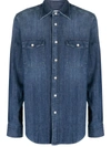 Boglioli Men's Denim Button-down Shirt In Blue For Fw23 In Denim