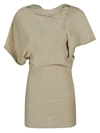 Circus Hotel Viscose Mini Dress In Beige