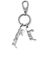 Saint Laurent Logo Charm Keyring In Argento