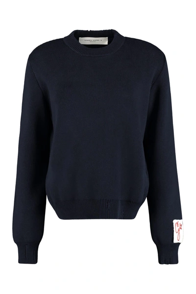 Golden Goose Ribbed Sweater In Blue