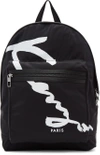 KENZO Black Signature Logo Backpack,F765SF213F22