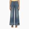GUCCI GUCCI BLUE FLARED JEANS WITH PATCH WOMEN