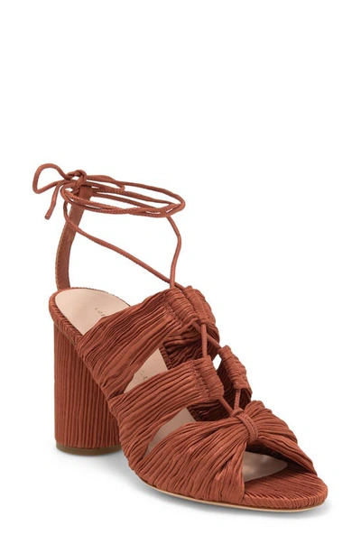 Loeffler Randall 90mm Teresa Pleated Lace Up In Terracotta