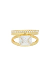 COVET COVET CRYSTAL DOUBLE BAND RING
