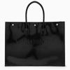 Saint Laurent Large Rive Gauche Black Patent Leather Bag Men In Black