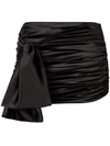 Dolce & Gabbana Women Ruched Silk Mini Skirt In Black