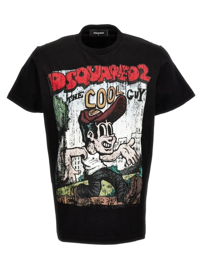 Dsquared2 Printed T-shirt In Black