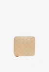 Bottega Veneta Compact Zip Around Wallet In Porridge
