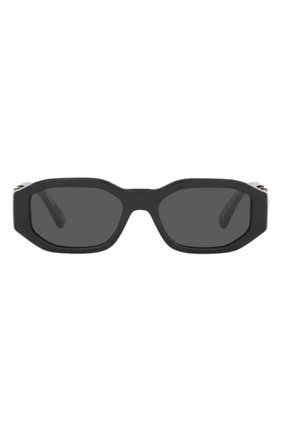 Versace Kids' 48mm Small Rectangle Sunglasses In Black / Dark Grey
