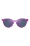 Versace Phantos 46mm Small Round Sunglasses In Lilac Glitter / Grey Violet