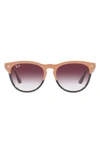 Ray Ban Tow-tone Round Nylon Sunglasses In Beige/pink Gradient