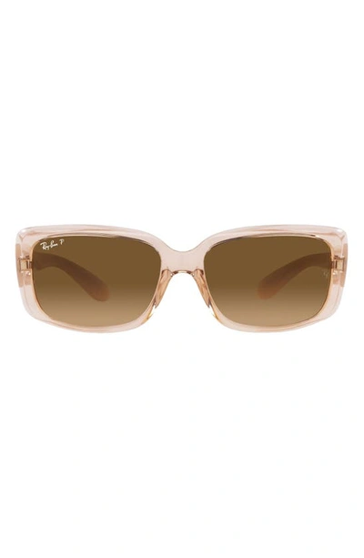 Ray Ban 58mm Gradient Rectangular Sunglasses In Transparent