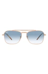 Ray Ban New Caravan 58mm Gradient Square Sunglasses In Rose Gold
