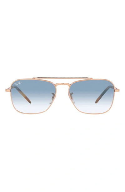 Ray Ban New Caravan 58mm Gradient Square Sunglasses In Rose Gold