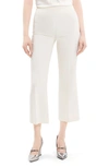 Theory Womens Stretch Polyester Cropped Pants In Ivory