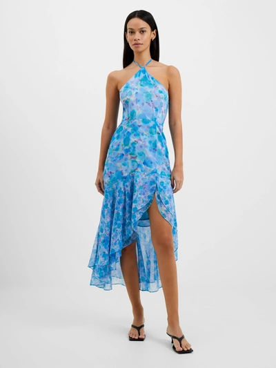 French Connection Gretha Printed Dress In Blue