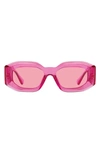 Versace 53mm Rectangular Sunglasses In Red Pink