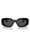 Versace 53mm Rectangular Sunglasses In Black Grey