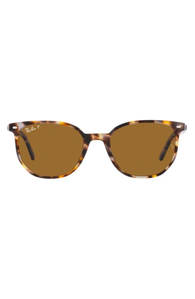 Ray Ban Elliot 52mm Polarized Square Sunglasses In Brown Havana