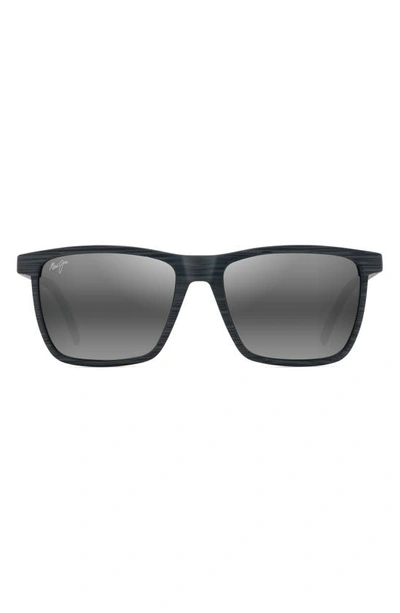 Maui Jim Men's One Way 55mm Square Sunglasses In Grey Stripe