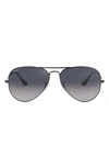 Ray Ban 62mm Polarized Oversize Pilot Sunglasses In Gunmetal