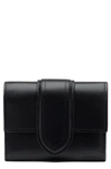 Jacquemus Le Compact Bambino Leather Wallet In Black