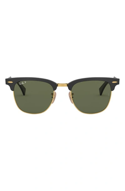 Ray Ban Clubmaster 51mm Square Sunglasses In Pol Green
