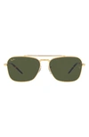 Ray Ban New Caravan 55mm Square Sunglasses In Yellow Gold