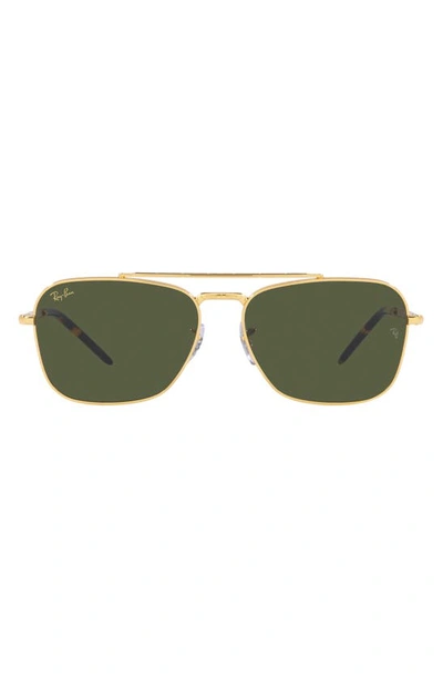 Ray Ban New Caravan 55mm Square Sunglasses In Yellow Gold