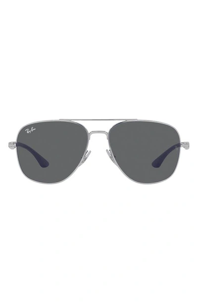 Ray Ban 59mm Square Sunglasses In Silver