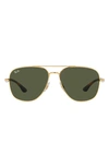 Ray Ban 59mm Square Sunglasses In Gold Flash