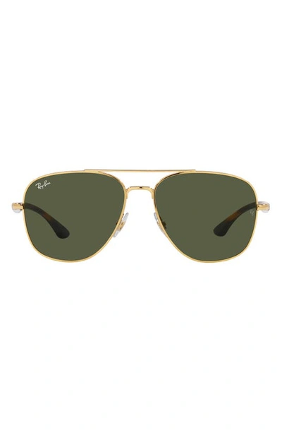 Ray Ban 59mm Square Sunglasses In Gold Flash