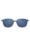 Ray Ban Leonard 51mm Mirrored Square Sunglasses In Blue Mirror