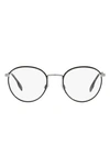 Burberry Hugo 51mm Round Optical Glasses In Silver