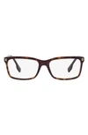 Burberry Foster 54mm Rectangular Optical Glasses In Dark Havana