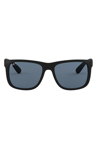 Ray Ban 55mm Rectangular Sunglasses In Black Blue