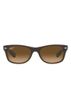 Ray Ban 55mm Gradient Polarized Square Sunglasses In Trans Brown
