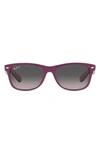 Ray Ban 55mm Gradient Polarized Square Sunglasses In Violet