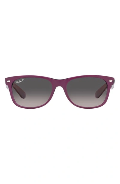 Ray Ban 55mm Gradient Polarized Square Sunglasses In Violet