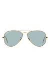 Ray Ban 58mm Polarized Aviator Sunglasses In Polar Blue