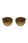 Ray Ban 49mm Gradient Round Sunglasses In Gold Black