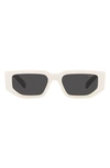 Prada White Rectangular Sunglasses In 17k08z White