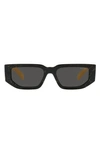 Prada 56mm Rectangular Sunglasses In Dark Grey