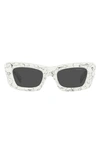 Prada Dark Grey Cat Eye Ladies Sunglasses Pr 13zs 17d5s0 50 In Dark / Grey / White