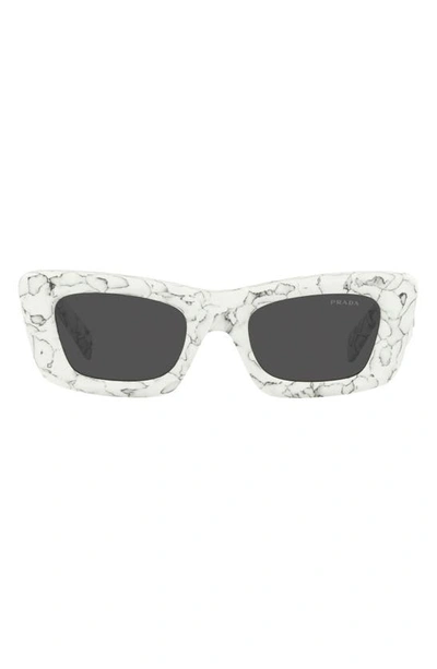 Prada Dark Grey Cat Eye Ladies Sunglasses Pr 13zs 17d5s0 50 In Dark / Grey / White