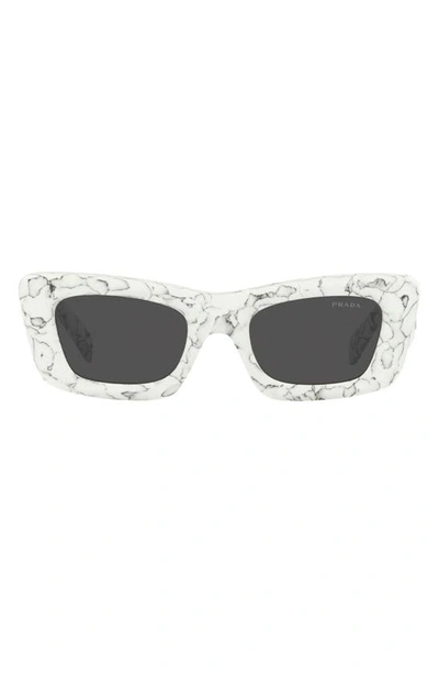 Prada Dark Grey Cat Eye Ladies Sunglasses Pr 13zs 17d5s0 50 In White