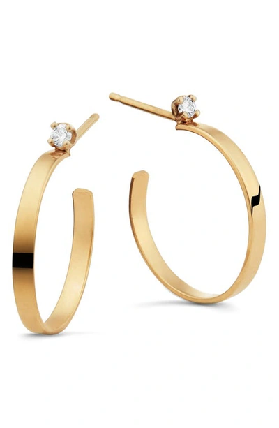 Lana Sunrise Diamond Hoop Earrings In Yellow Gold