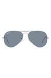 Ray Ban Aviator 55mm Sunglasses In Silver