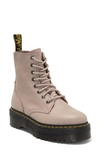 Dr. Martens' 1460 Combat Boots In Taupe Leather In Vintage Taupe Pisa